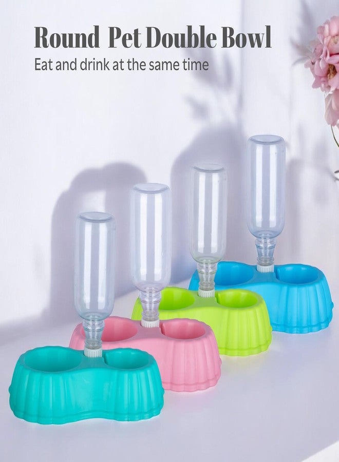 Evona 2-in-1 Cat Water Food Bowl Set, Pet Water Dispenser, Cat Food & Water Dispenser Bowls & 500ml Bottle, Pet Dog Cat Water Feeder & Food Feeder Set Cat Dog Puppies and Kittens - Image 3